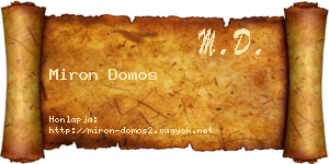 Miron Domos névjegykártya